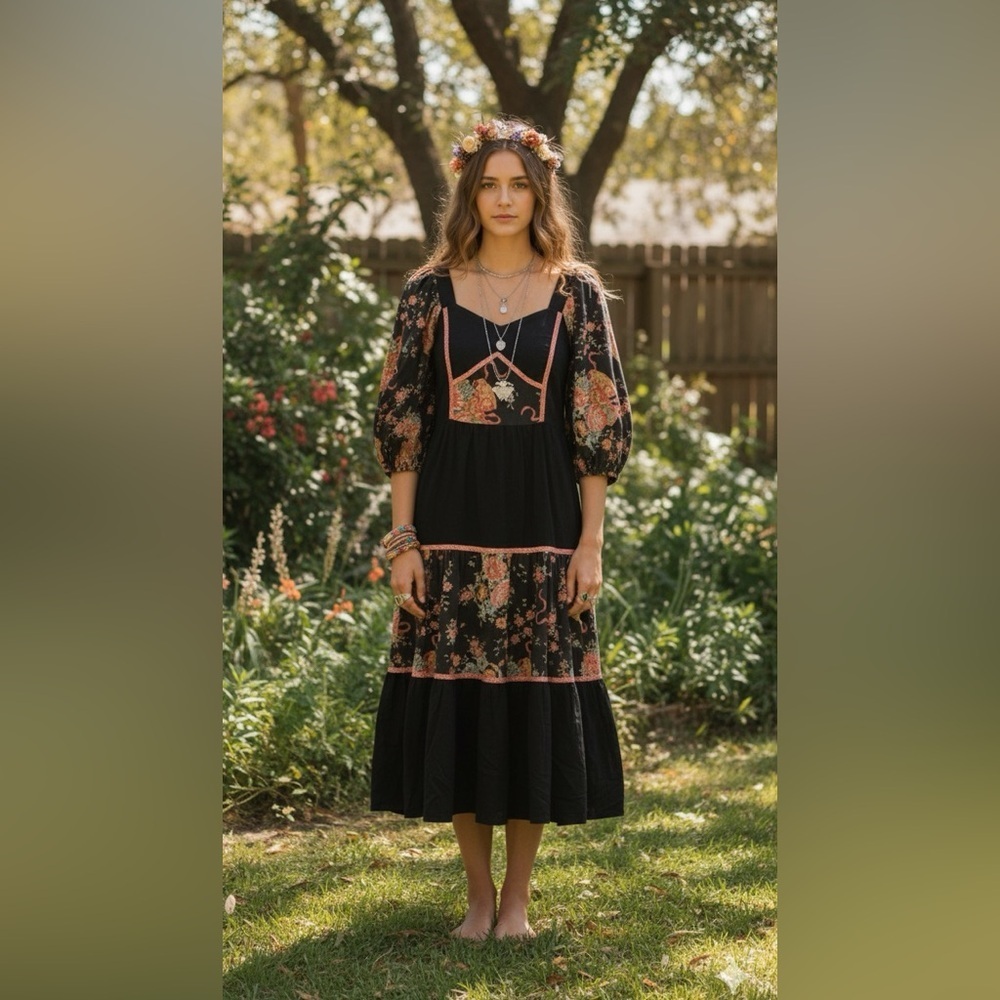 Young Edwardian By Anpeja Boho 60s/70 S Dress